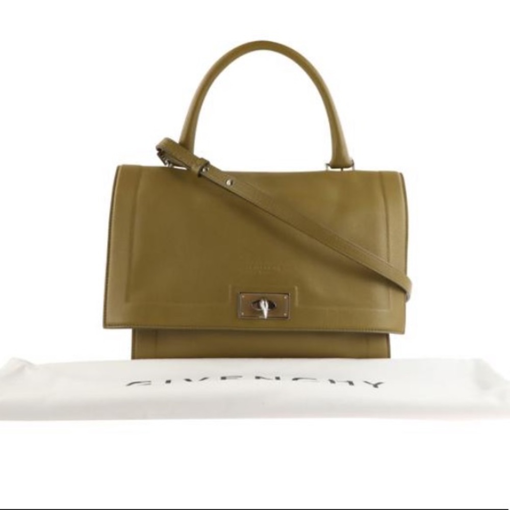 Givenchy Olive Leather Convertible Satchel - Picture 2 of 8